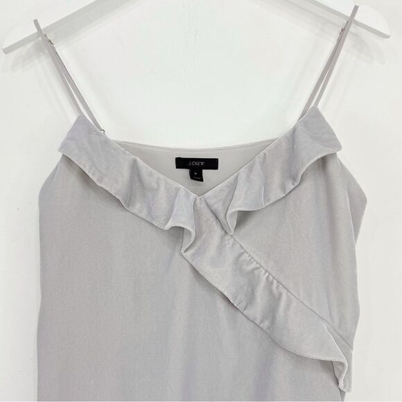 J. Crew Coral Gray Velvety Ruffle Tank Blouse - Picture 12 of 16